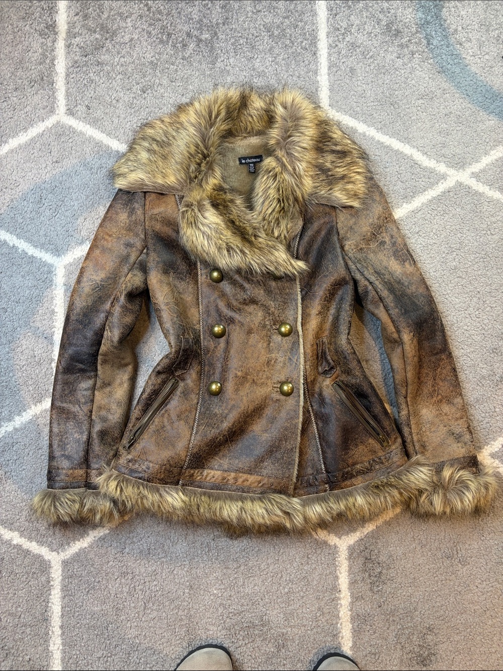 Le Château Faux Shearling Afghan Coat XXS